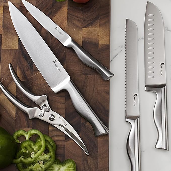 15 PCS Kitchen Knife Set with Non-Slip Handle, Ultra Sharp High Carbon Stainless Steel