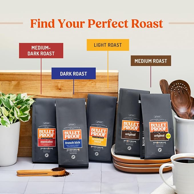 Bulletproof Original Medium Roast Whole Bean Decaf Coffee, 12 Ounces (Pack of 3), 100% Arabica Coffee Sourced from Central and South America