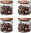 Glass candy Containers - 16oz kitchen Glass Airtight Storage jar With Acacia Airtight Lid，for kitchen Seasoning, coffee bean, tea, suger, herbs (9)