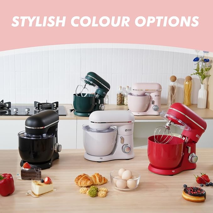 Kitchen in the Box Stand Mixer, 3.5QT Two Bowls Small Kitchen Electric Mixer, 10-Speed Portable Lightweight Matte Finish with Egg Whisk, Dough Hook, Beater (Rose Pink, 3.5QT)