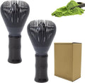 Resin Matcha Whisk Traditional Japanese Chasen Matcha Tea Whisk Gifts for Tea Lovers Reusable Plastic Matcha Whisk for Authentic Tea Preparation (Black+Black)