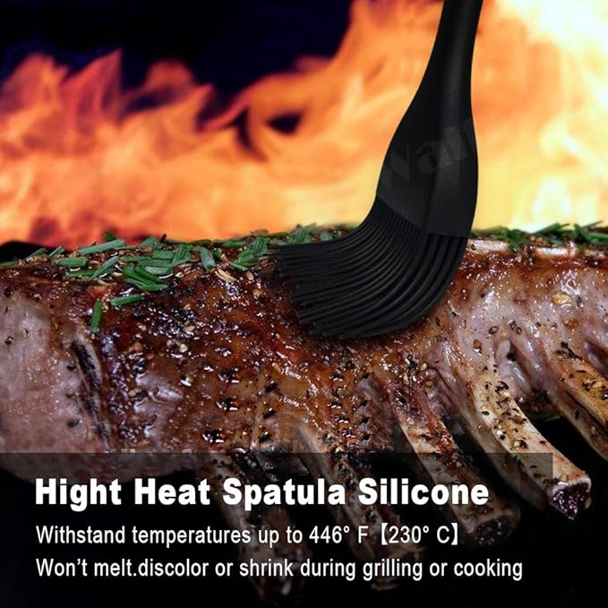 Walfos Small Basting Pastry Brush, Silicone Pastry Brush, Heat Resistant Perfect for BBQ Grill Baking Kitchen Cooking, Strong Steel Core and One-Pieces Design, BPA Free and Dishwasher Safe (8.2")