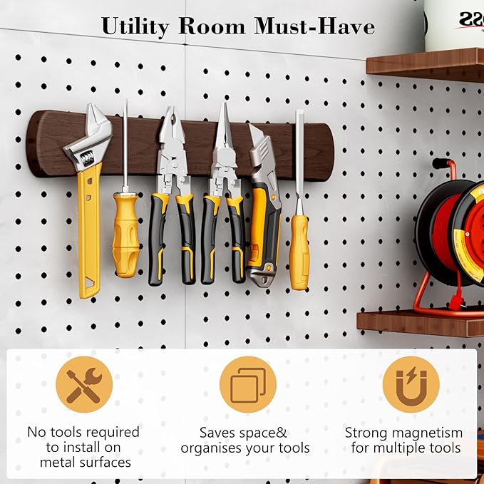 Magnetic Knife Holder for Wall, 10 Inch Wood Strong Magnetic Knife Strip, Small Kitchen Storage Space Savers, Rv Apartment Farmhouse Accessories Organizer, Housewarming Gifts for New Home