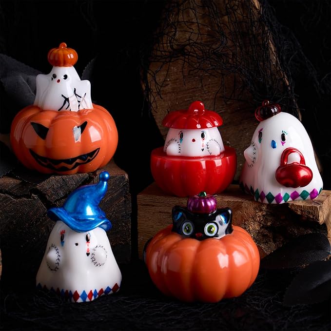 2Pcs Halloween Resin Silicone Mold, Ghost Pumpkin Epoxy Silicone Molds for Resin Casting Party Autumn Decor (Halloween A)