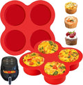 JOERSH 2-PK Air Fryer Egg Mold, 4 Cups Silicone Air Fryer Baking Pan Non-Stick for Egg Bites, Cupcake, Muffin, Tart, Frittata, Quiche