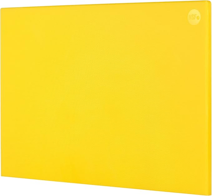 CURTA Cutting Boards for Kitchen,18" x 12" x 0.5" Yellow Color Coded Plastic Chopping Board with Anti Slip Surface Dishwasher Safe