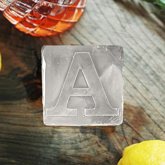 Letter A Monogram Ice Cube Mold Custom Ice Cube Mold 2 Inch Big Initials Silicone Ice Cube Tray Gifts for DAD Gifts for Him