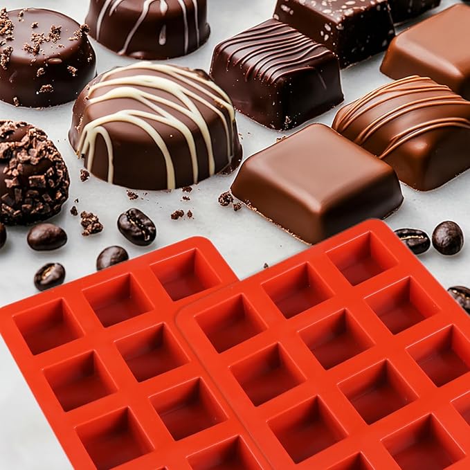 Mity rain Chocolate Bar Mold Deep, Silicone Dubai Chocolate Bar Pistachio Molds with Bags Scraper, Square Fix Chocolate Bar Dubai Candy Bar Mold for Filling Knafeh Pistachio Cream（1pc）