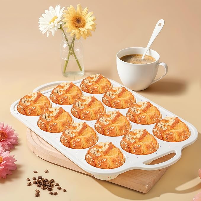 Silicone Muffin Pans for Baking with Metal Reinforced Frame 2 Pack with 6 Pack cupcake boxes（6 count）, Nonstick Silicone Cupcake Pan for Baking Homemade Muffins, Dishwasher Safe BPA Free