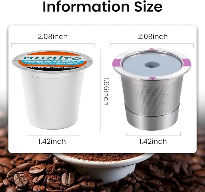 2 Pack Roogaluckeep Reusable Stainless Steel Coffee Pod Capsules, Stainless Steel Reusable K -Cups for Keurig, Refillable Coffee Filters for Keurig Family