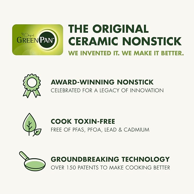GreenPan Valencia Pro Tri-Ply Stainless Steel 8” 10” & 12” Frying Pan Skillet Set, Ceramic Nonstick PFAS-Free Coating, Multi Clad Cookware, Induction, Dishwasher Oven and Broiler Safe