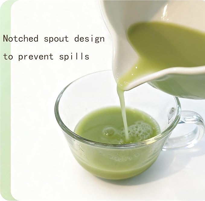 Matcha Whisk Set - Traditional Bamboo Chasen and Pale Green Ceramic Matcha Bowl with Spout, 6Pcs Complete Matcha Making Kit