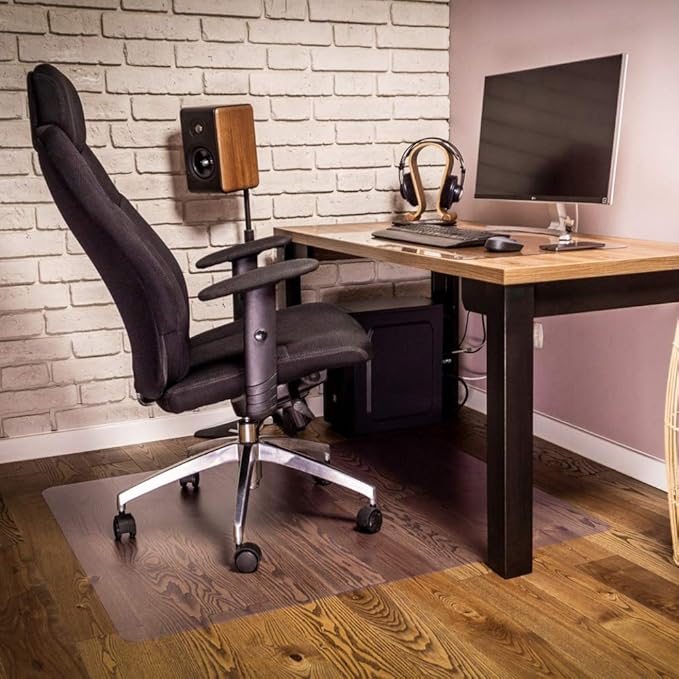 NECAUX Custom 42 x 115 Inch Frosted Table Cover Protector, 1.5mm Thick Wood Grain Transparent Table Pad Non-Slip Tablecloth Plastic Protective Pad for Dining Room Table Conference Table Meeting Table