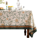 patdrea Designer French Linen Table Cloth for Rectangle Table,Vintage Fall Decorative Tablecloth,Floral Decoration Cover for Kitchen Dining Christmas,Tea Party,Thanksgiving,63"x110"-Littledaisy