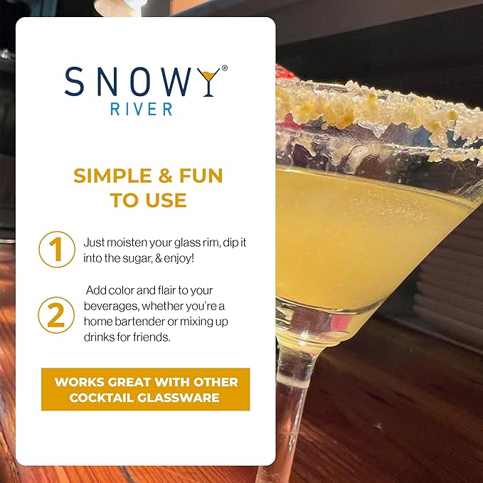 Snowy River Gold, Cocktail & Margarita Sugar Rimmer - Vibrant Color Glass Rimming Sugar with Medium Crystal Texture - 80oz