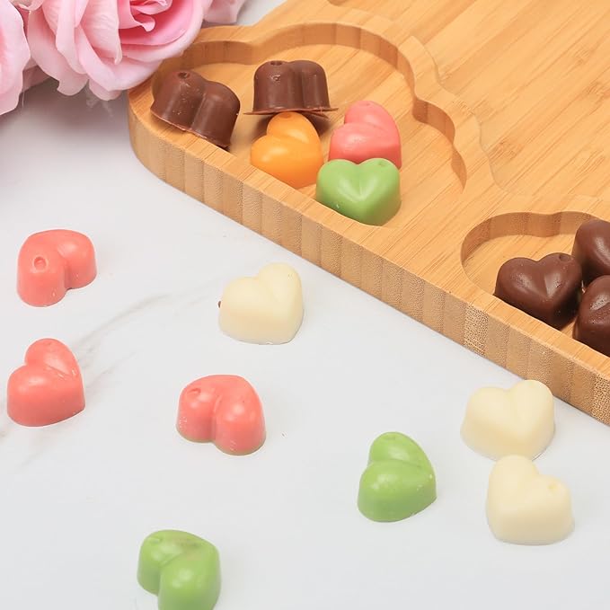 Heart Chocolate Molds Silicone, Small Gummy Molds Shaped Heart for Fondant/Fruit Snacks, Candy Molds Silicone for Valentine/Anniversary/Wedding, Wax Melt Molds 15 Cavities, 8 ml