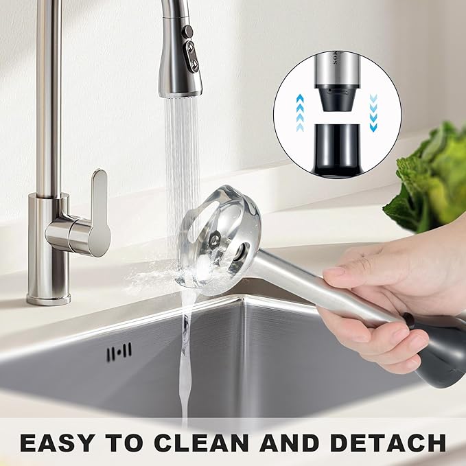 Immersion Blender, 4 in 1 Hand Bender Max 1000W, 5 Speeds & Turbo with Copper Motor Stainless Steel Blade, Handheld Blender Stick Mixer with Egg Whisk, 700ml Beaker & 500ml Chopper Bowl