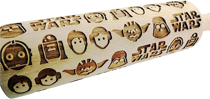 STAR ROLLING PIN WOODEN EMBOSSING ROLLING PIN for homemade cookies