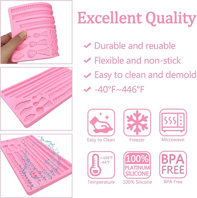 Hemp Rope Fondant Molds, Macrame Tassel Cake Decorating Silicone Molds, Kitchen Candy Chocolate Baking Tools for Cookie Mousse Cupcake Desserts, Epoxy Crafts, Modeling Clay, Candle Decoration, Soap