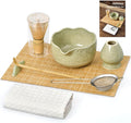 Matcha Whisk Set - Complete 8-Piece Japanese Tea Making Kit With Ceramic Bowl (Chawan), Bamboo Whisk (Chasen), Sifter, Scoop, Holder & Guide - Ideal Gift For Tea Enthusiasts (Mottled Green)