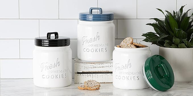 DII Kitchen Accessories Collection Ceramics, Cookie Jar, Dark Green