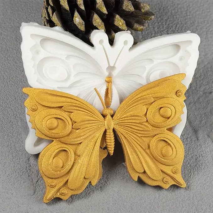 1Pcs 3D Butterfly Silicone Mold, Non-Stick Butterfly Cake Decoration Fondant Molds, for Kitchen Baking, Chocolate, Candy, Biscuits, Flower Paste, Resin Mold, Clay Modeling, Home Decor