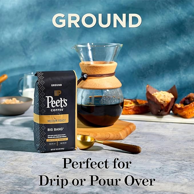 Peet's Coffee, Dark Roast Ground Coffee - Major Dickason's Blend 10.5 Ounce Bag
