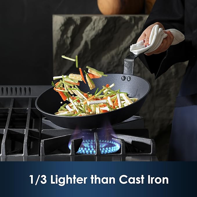 SENSARTE Nonstick Frying Pan Set 2-Piece, Oven Safe Skillets with Swiss Coating, Induction Compatible Chef Pan Set, Dishwasher Safe Cooking Pans, PFOA PFOS Free, 8 and 10 Inch