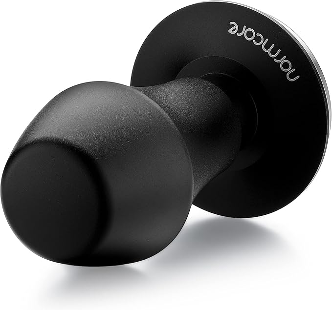 Normcore 45.5mm Spring Loaded Coffee Tamper V4 Fits Flair Pro, Pro 2, 304 Stainless Steel Flat Base, Ergonomic Anodized Aluminum Handle, Black