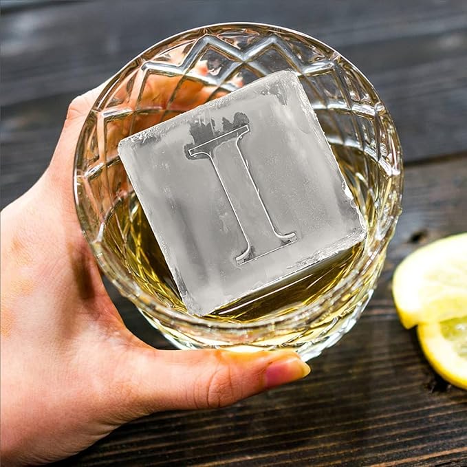 Letter I Monogram Ice Cube Mold Custom Ice Cube Mold 2 Inch Big Initials Silicone Ice Cube Tray Gifts for DAD Gifts for Him