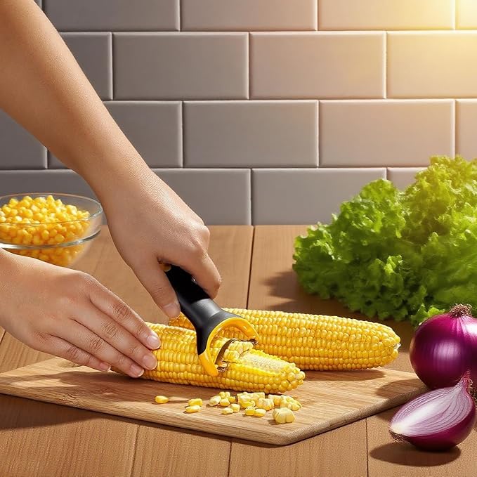 Corn Peeler for Corn on the Cob, Stainless Steel Corn Stripper Tool with Ergonomic Handle, Efficient Kernel Remover for Quick Food Prep, Dishwasher Safe