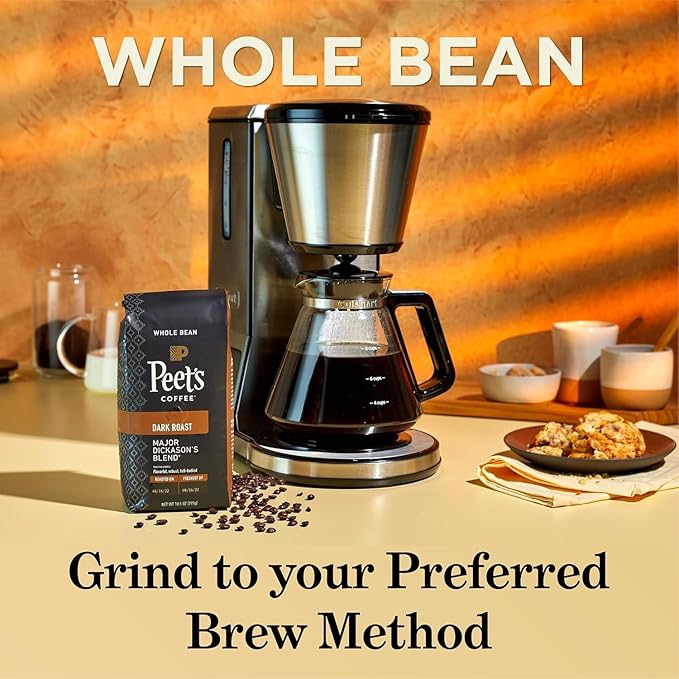 Peet's Coffee, Dark Roast Whole Bean Coffee - Major Dickason's Blend 10.5 Ounce Bag