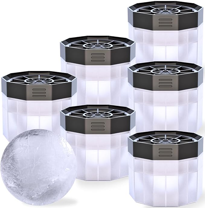 PREMIUM Ice Ball Molds (6-Pack), BPA Free 2.5 Inch Ice Spheres. Slow Melting Round Ice Cube Maker for Whiskey and Bourbon