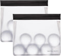 BERLINZO Reusable Ice Storage Bag - Freezer Safe Leak Proof Silicone and Plastic-Free Lunch Bag for Ice and Food Storage - BPA-Free - 2 Pack