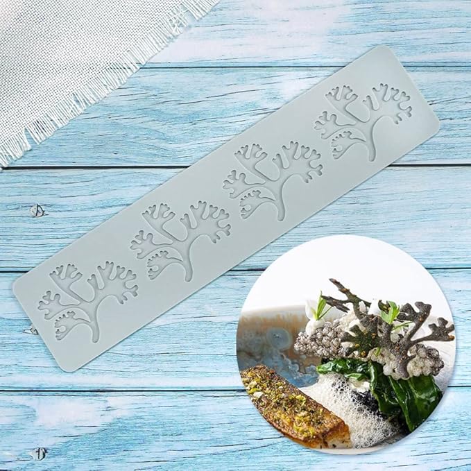 Silicone Molds 3D Hollow Leaf Chocolate Molds Honeycomb Bee Candy Mold Flower Pattern Fondant Mold Cake Topper Sugar Craft Decoration (E_Leaf_10.8 * 2.4 * 0.12inch)