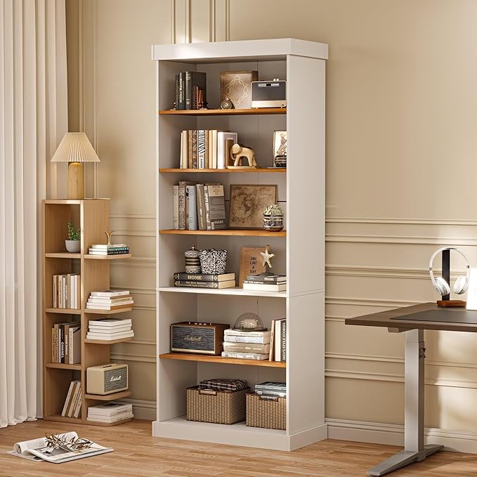 70.8" Tall Farmhouse Kitchen Pantry Cabinet, Modular Storage Cabinet with 6-Tier Adjustable Shelves, White, Wooden Hutch for Living Room, Kitchen