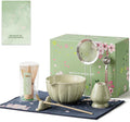 8 Pcs Matcha Whisk Set - HTRCXB Matcha Set with Ceramic Bowl, Bamboo Whisk & Holder, Scoop, Sifter, Measuring Spoon, Scoop Rest & Tea Towel, Complete Gift Kit for Beginners & Tea Lovers