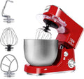 CUSIMAX Stand Mixer, 5-QT Stainless Steel Bowl Food Mixer, Tilt-Head Kitchen Electric Mixer with Dough Hook, Mixing Beater and Whisk, Splash Guard, Red