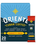 Oriente Cuban Coffee Roasters Variety Pack - 20 ct Instant Coffee (Cafe Oriente, Cafe Cubano, Cafe De Olla) - 100% Arabica Coffee for Hot or Iced Coffee