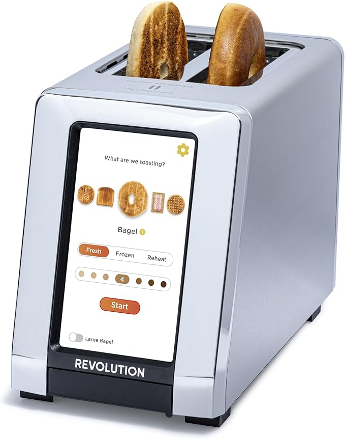 Revolution R180 Connect Touchscreen Smart Toaster with High-Speed InstaGLO Technology – Choose from 6 Bread Types, 7 Browning Levels, & Toastie Press Mode (Stainless Steel, 2-Slice)