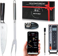 Wireless Meat Thermometer Digital BBQ Set, 5.3 Bluetooth and WiFi connectivity 800ft APP Control (iOS&Android) with Chef Knife, Fork, Meats Temperature Probe, Grilling, BBQ Gift for Men