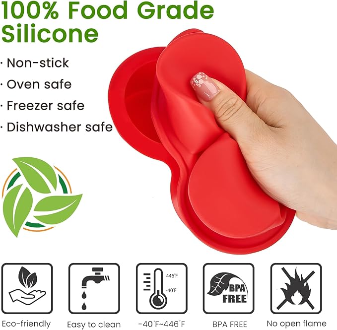 JOERSH 2-PK Air Fryer Egg Mold, 4 Cups Silicone Air Fryer Baking Pan Non-Stick for Egg Bites, Cupcake, Muffin, Tart, Frittata, Quiche