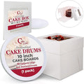 Cakebon Cake Boxes with Boards - 10 Inch Round Cake Drum White (1-pack) - Box With Window for Birthdays, Weddings and Parties