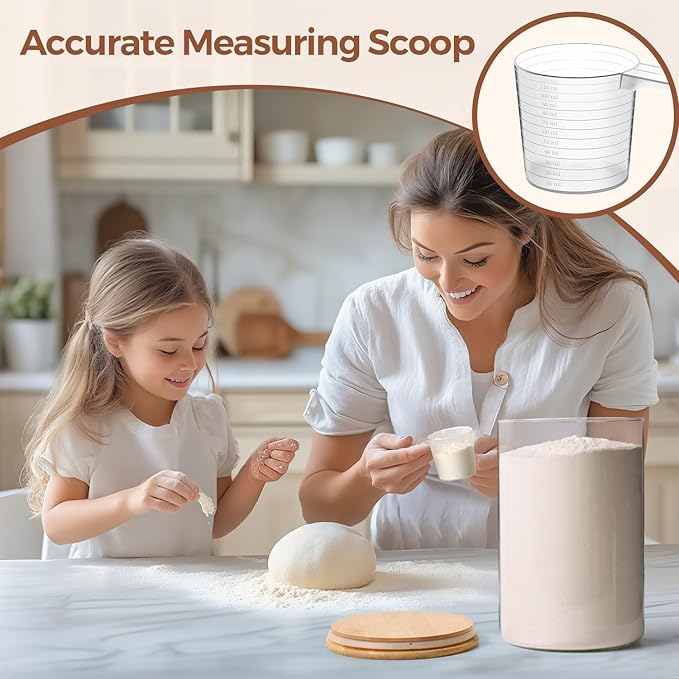ComSaf Half Gallon Cookie Jar, Large Glass Jar with Lid Set of 2, 1.8 Qt Glass Food Storage Containers, Flour Sugar Storage Containers for Candy Cereal Nuts Beans, Canisters Sets for The Kitchen