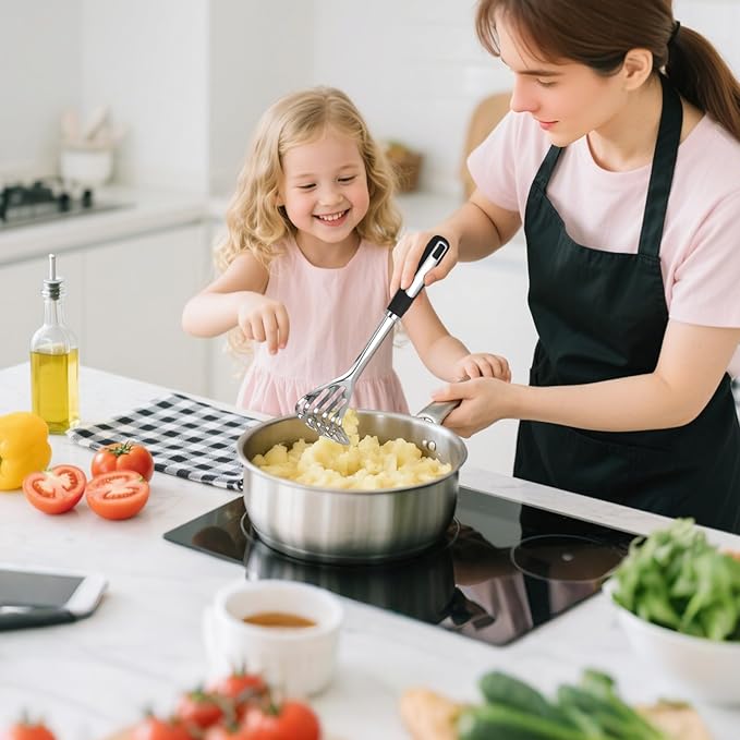 11-Piece Stainless Steel Kitchen Utensil Set – Premium Thickened Cooking Utensils Set, Silver Kitchen Tools Set for Cooking, Dishwasher Safe Kitchen Tool Set