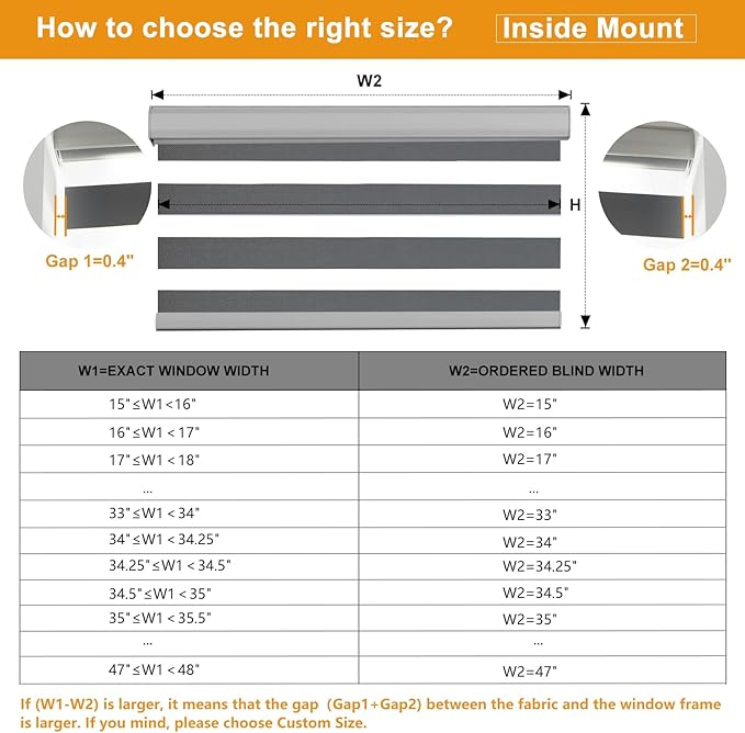 Persilux Cordless Zebra Blinds for Windows (33" W X72 H, Grey) Free-Stop Roller Windows Shades Dual Layer Light Control for Day and Night, Light Filtering Sheer Shades for Home, Easy to Install