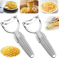 2 Pcs Corn Peeler for Corn on The Cob Stainless Steel Stripper Tool with Aluminum Alloy Handle Kernel Stripper Remover, Comfortable Grip and Light Weight