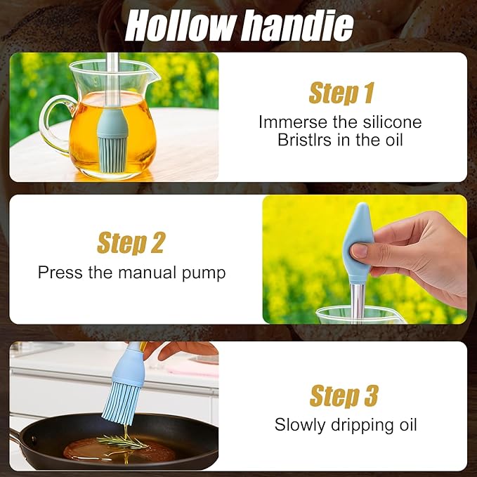 6 PCS Basting Brush for Cooking, Upgraded Pastry Brush, Heat-Resistant Silicone Brush for BBQ, Baking, Perfect Barbecue Tools and Kitchen Gadgets, Suitable for kitchen and Outdoor Use.