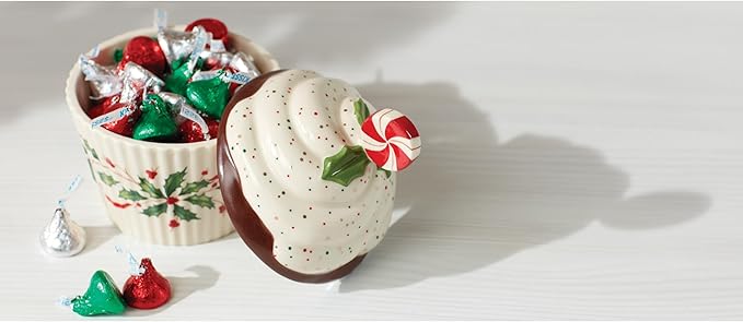 Lenox 886642 Holiday Bakeshop Cupcake Candy Dish, Christmas Hosting