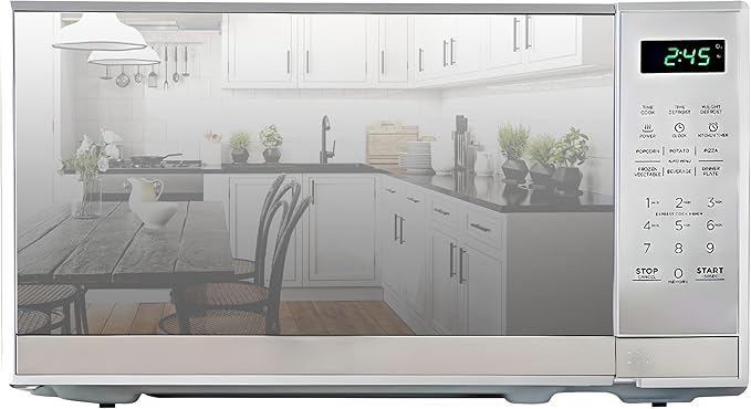 Total Chef 0.7 Cu Ft Microwave Oven - Countertop Small Kitchen Appliance, Stainless Steel Microwave with Digital Touch, Pre-Set Functions, 10” Turntable, 700 Watt